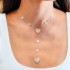 Mother Of Pearl Heart Yellow Diamond Necklace