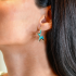Turquoise Star Yellow Diamond Earrings