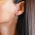 Diamond With Emerald White Gold Earrings