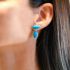 Marquise Shaped Turquoise Yellow Diamond Earrings