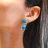 Turquoise Yellow Diamond Earrings