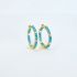 Turquoise Yellow Diamond Hoop Earrings