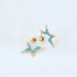 Turquoise Star Yellow Diamond Earrings